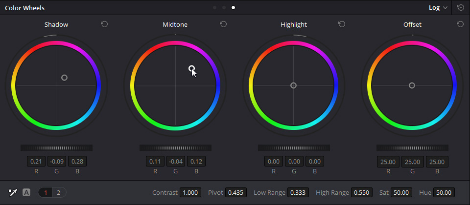 Color Wheels Davinci Resolve